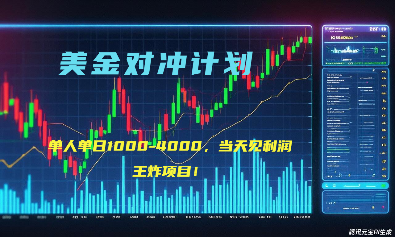 2025年最暴力项目“美金先登计划”最新最强对冲战法，每日实际收益1K-4K-续财库