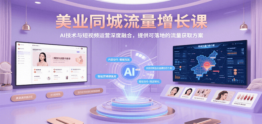 美业同城流量增长课,AI技术与短视频运营深度融合,提供可落地的流量获取方案-续财库