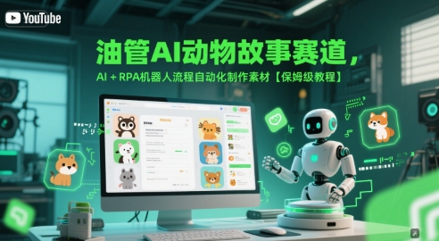 油管AI动物故事赛道,AI+RPA机器人流程自动化制作素材【保姆级教程】-续财库