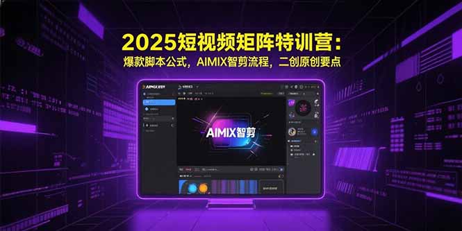 2025短视频矩阵特训营：爆款脚本公式，AIMIX智剪流程，二创原创要点-续财库