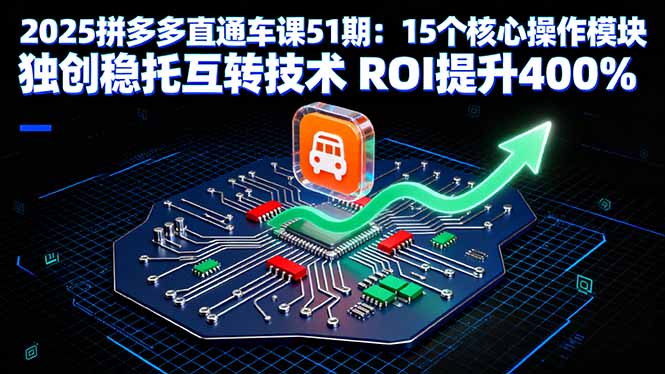 2025拼多多直通车课51期:15个核心操作模块 独创稳托互转技术 ROI提升400%-续财库