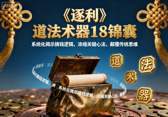 《逐利》道法术器18锦囊,系统化揭示搞钱逻辑,浓缩关键心法,颠覆传统思维-续财库