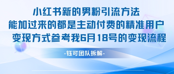 小红书全新男粉引流实操方法，日引流100多精准男粉-续财库