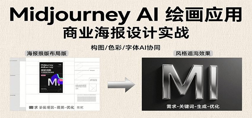 Midjourney AI绘画应用，关键词指令解析、漫画头像制作、海报设计、3D人物生成等-续财库