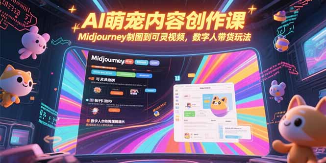AI萌宠内容创作课，Midjourney制图到可灵视频，数字人带货玩法-续财库