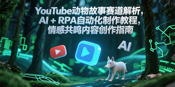 YouTube动物故事赛道解析，AI+RPA自动化制作教程，情感共鸣内容创作指南-续财库