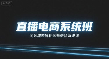 直播电商系统班，同领域差异化运营进阶系统课-续财库