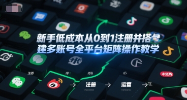 新手低成本从0到1注册并搭建多账号全平台矩阵操作教学，手机号-邮箱-IP-工具-续财库