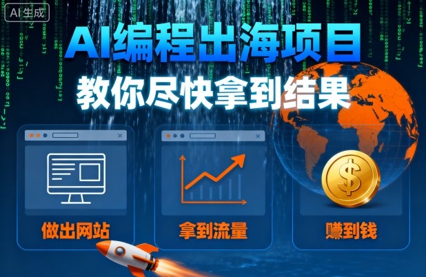 AI编程出海项目,教你尽快拿到结果-做出网站、拿到流量、賺到钱-续财库