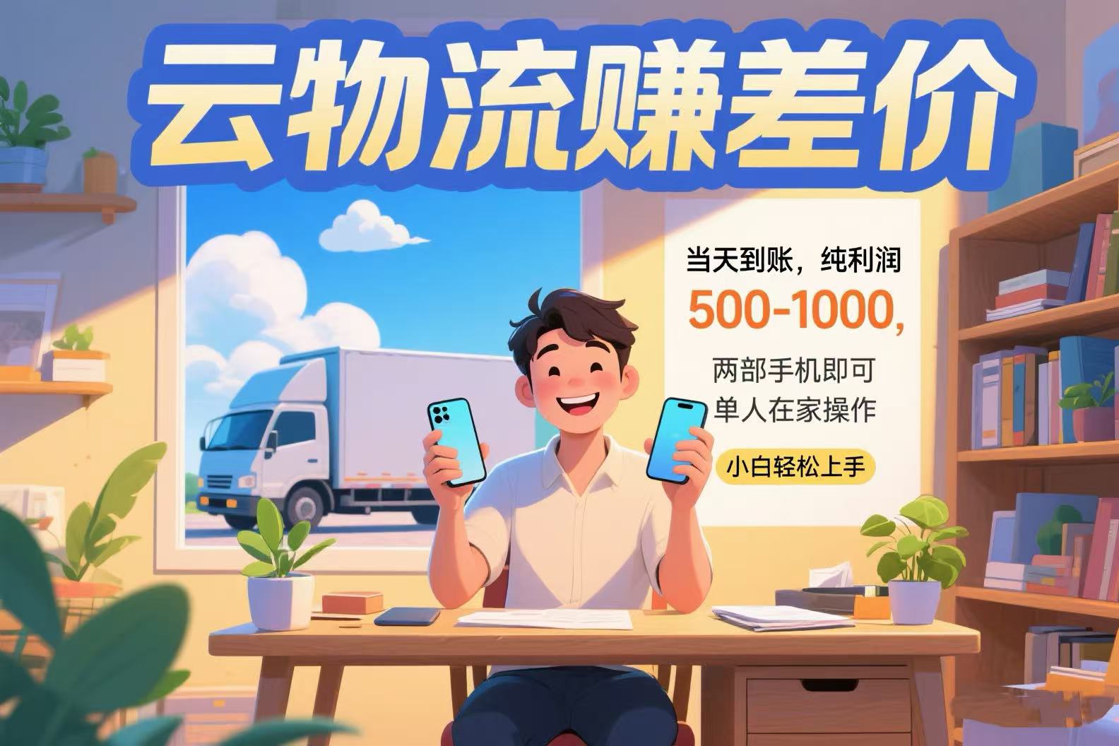 云物流赚差价 当天到账纯利润500-1000 两部手机即可 可单人在家操作 小...-续财库