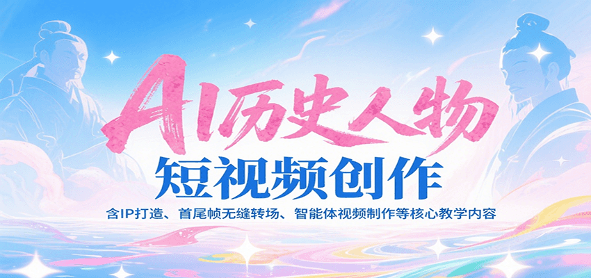 AI历史人物短视频创作,含IP打造、首尾帧无缝转场、智能体视频制作等核心教学内容-续财库