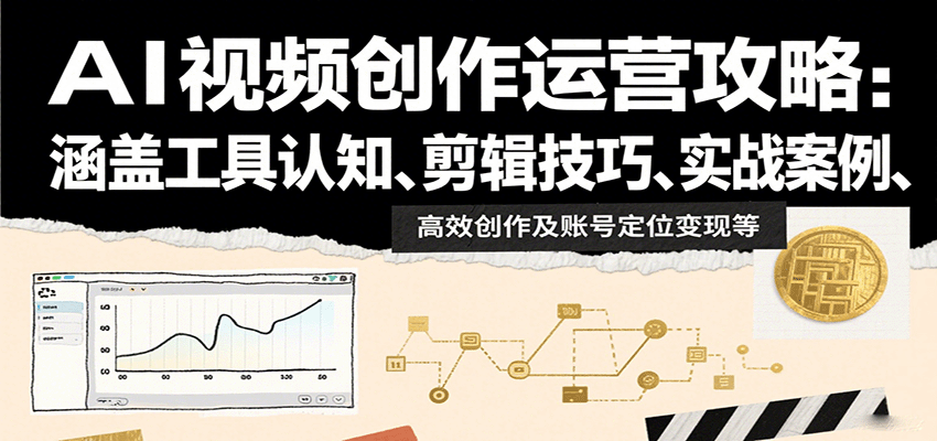 AI视频创作运营攻略：涵盖工具认知、剪辑技巧、实战案例、高效创作及账号定位变现等-续财库