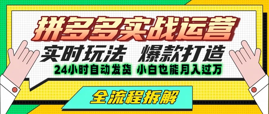 拼多多最新实战运营高投产：长久稳定项目，单店利润一天三位数-续财库