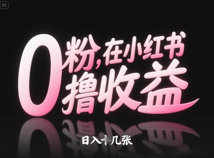 0粉在小红书撸收益，日入几张-续财库