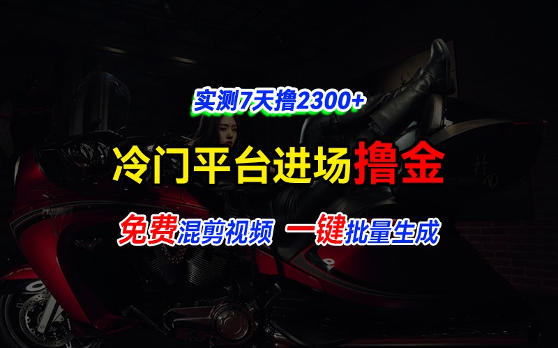 全新冷门平台vivo视频，快速免费进场搞米，通过混剪视频一键批量生成，实测7天撸2300+-续财库