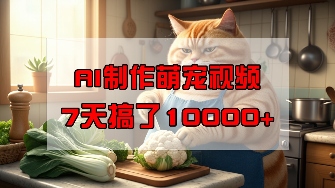 靠AI制作萌宠视频，7天搞了1万+，操作简单门槛低，有手机就行-续财库
