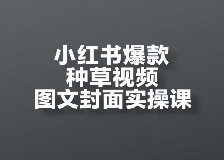 小红书爆款种草视频图文封面实操课，​开店、选品、引流、变现全流程-续财库