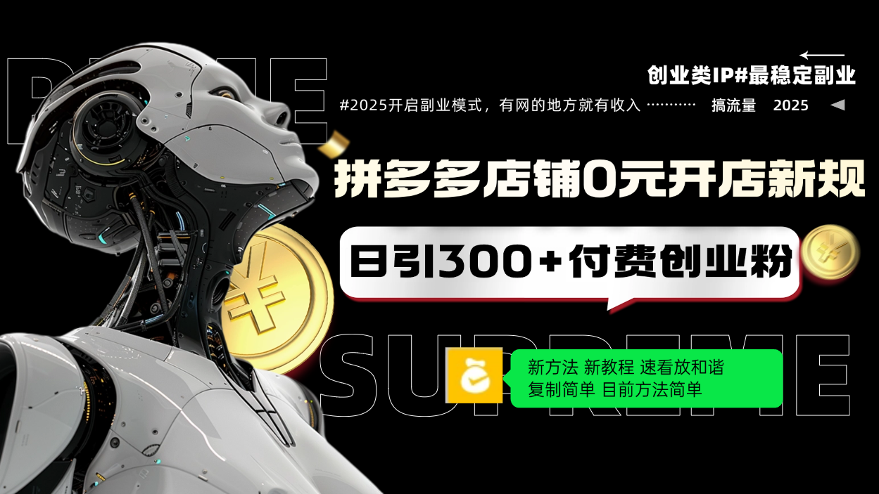 拼多多店铺0元开店新规,日引300+付费创业粉,目前方法简单复制粘贴可矩阵-续财库