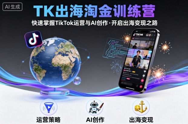 TK出海淘金训练营，助你快速掌握TikTok运营与AI创作，开启出海变现之路-续财库