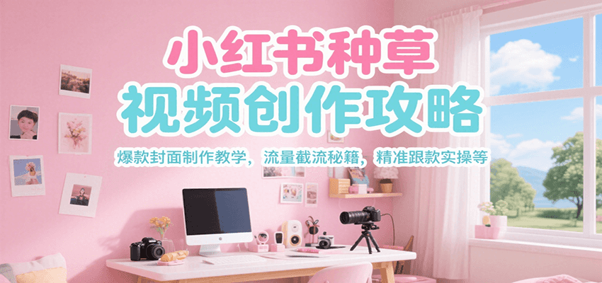 小红书种草视频创作攻略，爆款封面制作教学 ，流量截流秘籍 ，精准跟款实操等-续财库