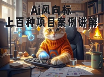 Ai风向标-附100种项目案例玩法-0基础小白到大神ai视频商业应用教学-续财库