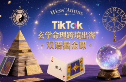 TikTok玄学命理跨境出海双语掘金课,手把手教你用命理知识精准直击海外用户痛点-续财库