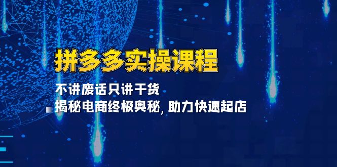 拼多多实操课程：不讲废话只讲干货, 揭秘电商终极奥秘,助力快速起店-续财库