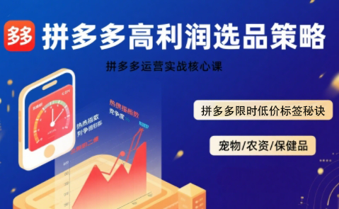 久号老师·拼多多选品暴利技术实战课-续财库
