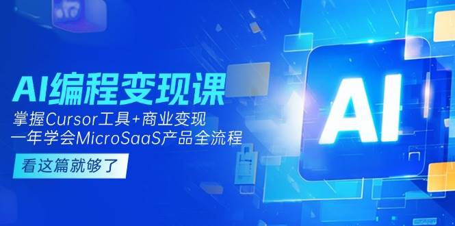 AI编程变现课:掌握Cursor工具+商业变现,一年学会MicroSaaS产品全流程-续财库