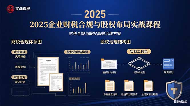 2025企业财税合规与股权布局的实战课程:财税合规与股权高效治理方案-续财库