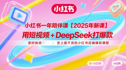 小红书一年陪伴课【2025年新课】,用短视频+deepSeek打爆款,史上最干货的小红书店铺爆款课程-续财库