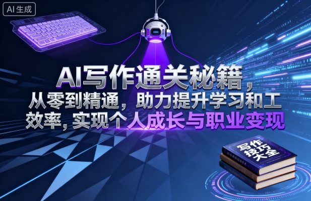 AI写作通关秘籍,从零到精通,助力提升学习和工作效率,实现个人成长与职业变现-续财库