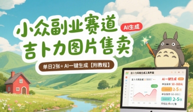 小众副业赛道 吉卜力图片售卖 单日2张+ AI一键生成【附教程】-续财库